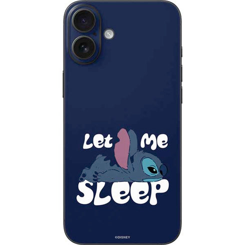 Disney Lilo and Stitch Let Me Sleep iPhone 16 Plus Skin